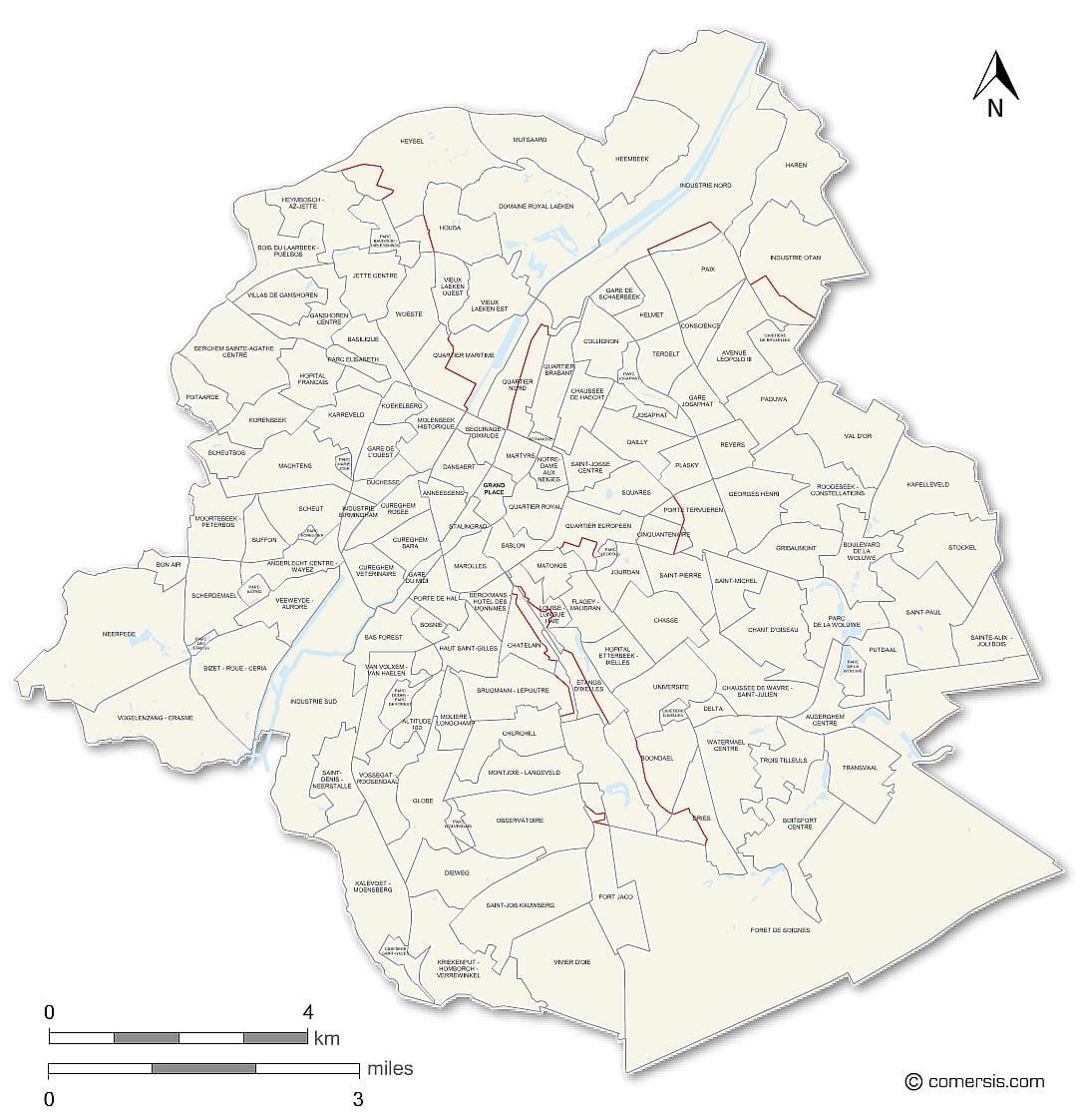 Bruxelles okolí mapě