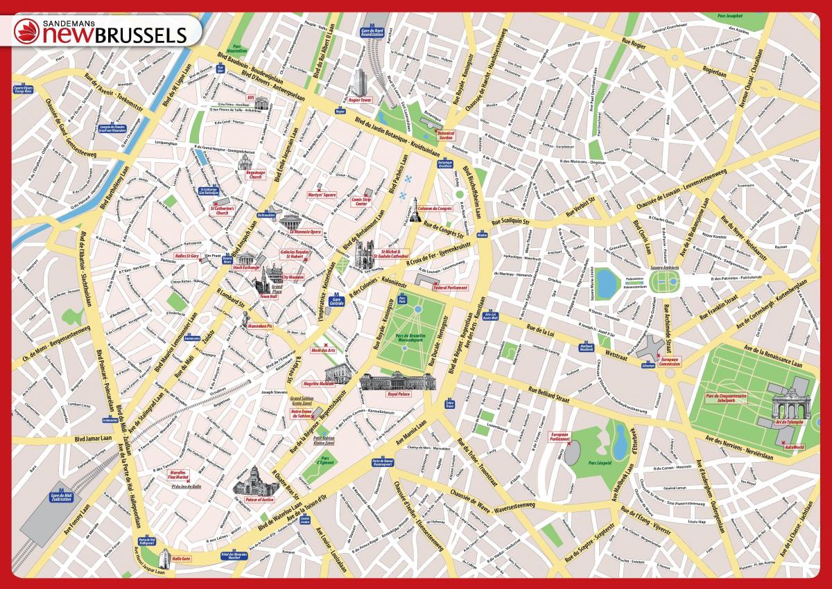 mapa Bruselu turistická mapa