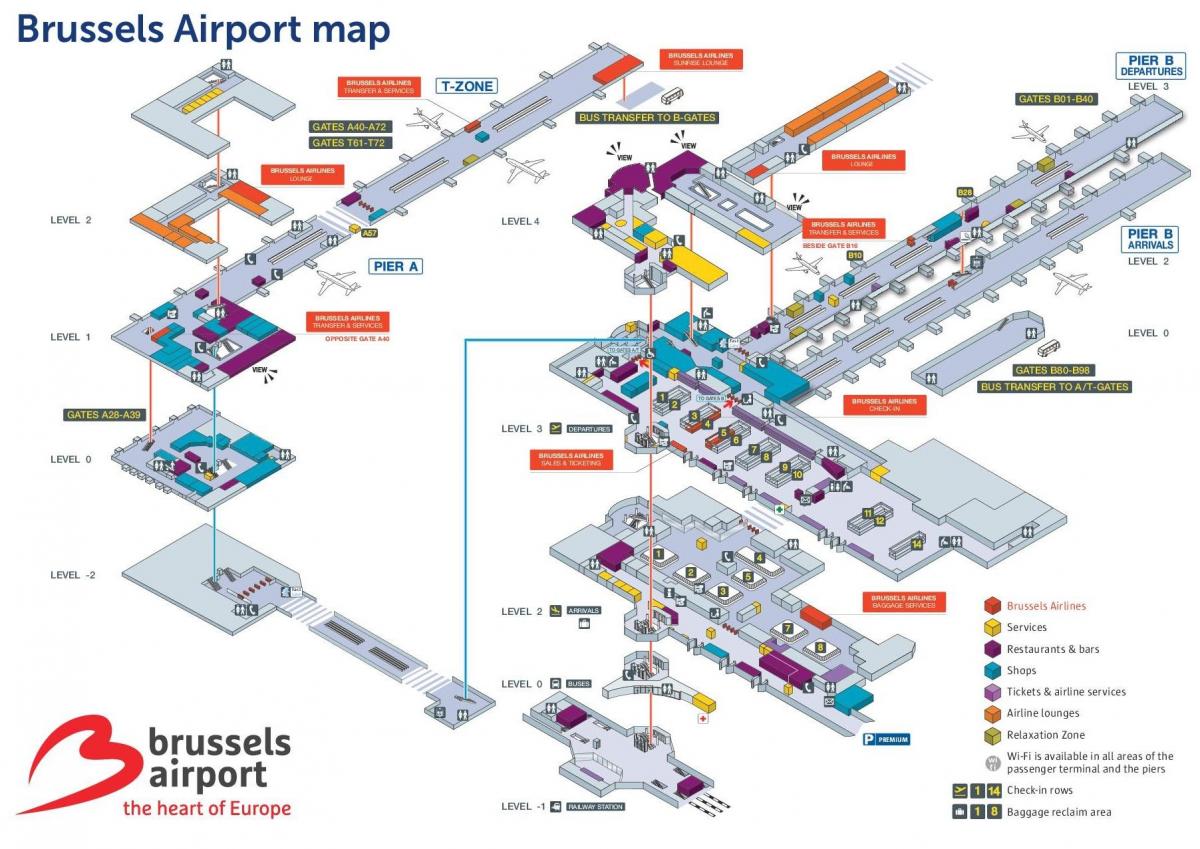 Bruxelles mapa letiště