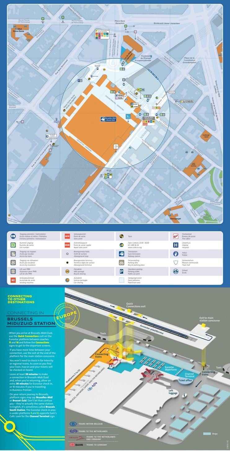 Bruxelles-midi station mapě