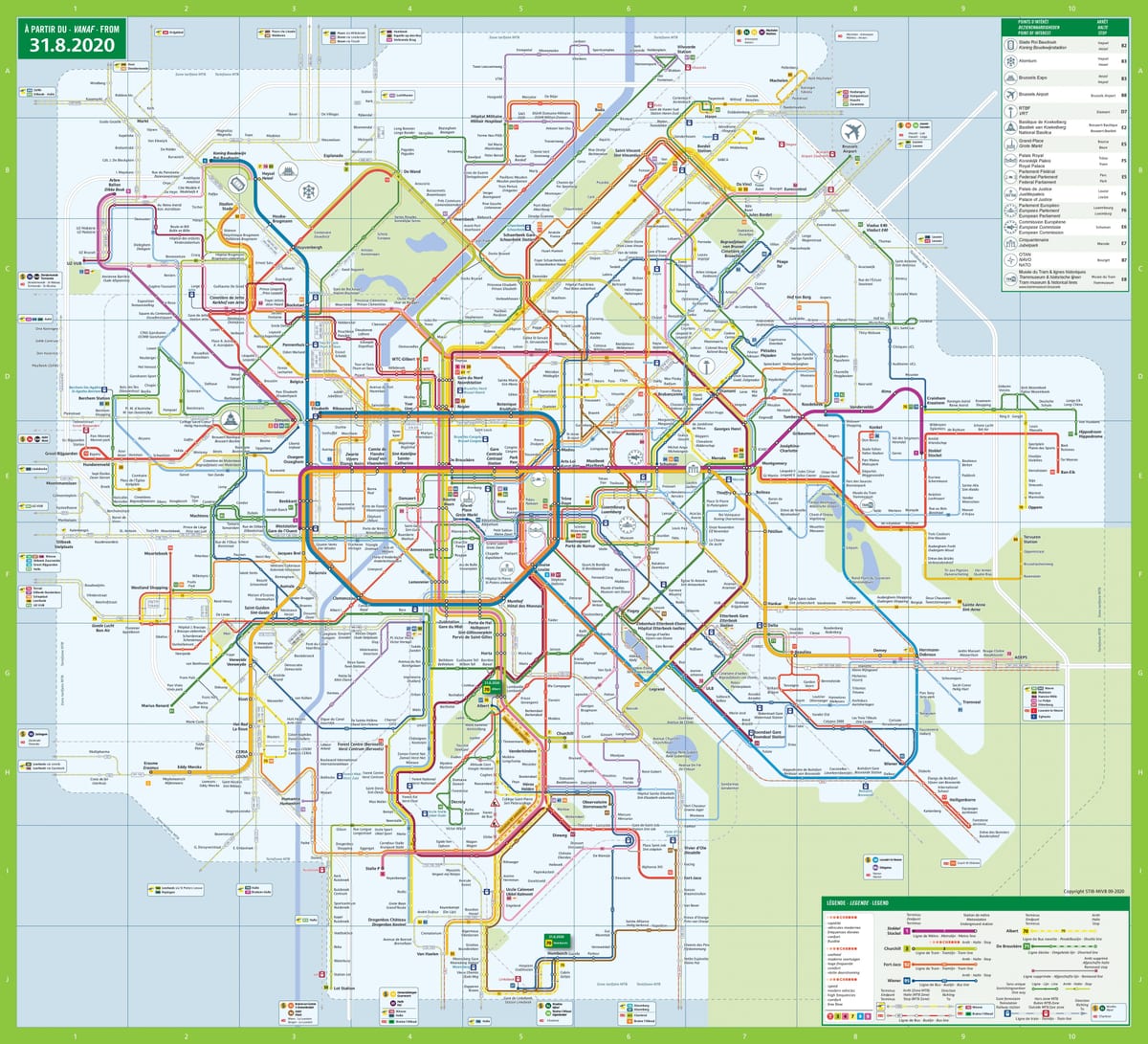 Brusel tranzitní mapa