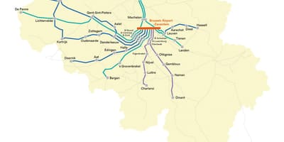 Brusel vlak mapa letiště