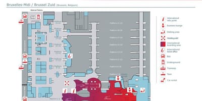 Mapa Bruselského hlavního nádraží