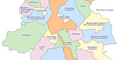 Bruxelles regionu mapě