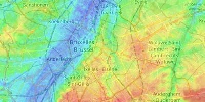 Bruxelles topografické mapy