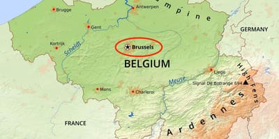 Bruxelles zeměpisná mapa